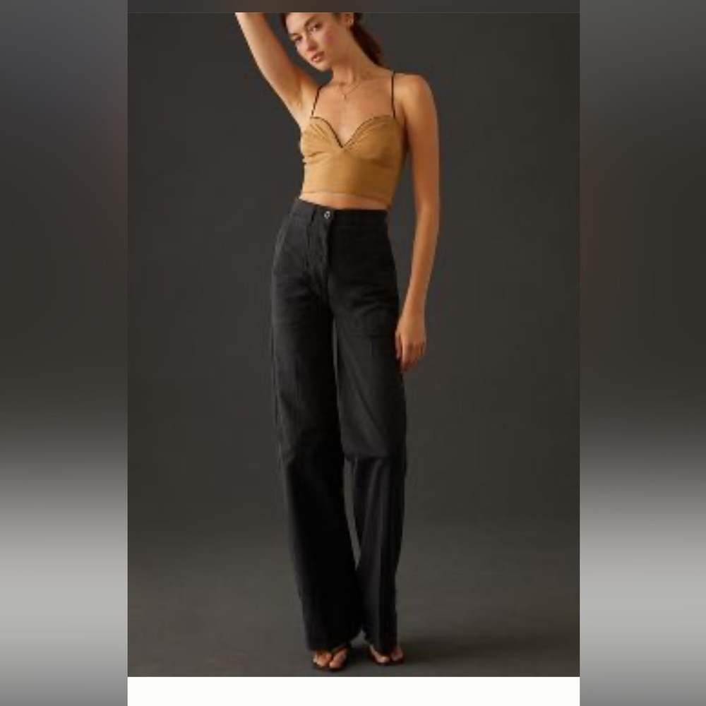 Maeve Black Wide-Leg Pants